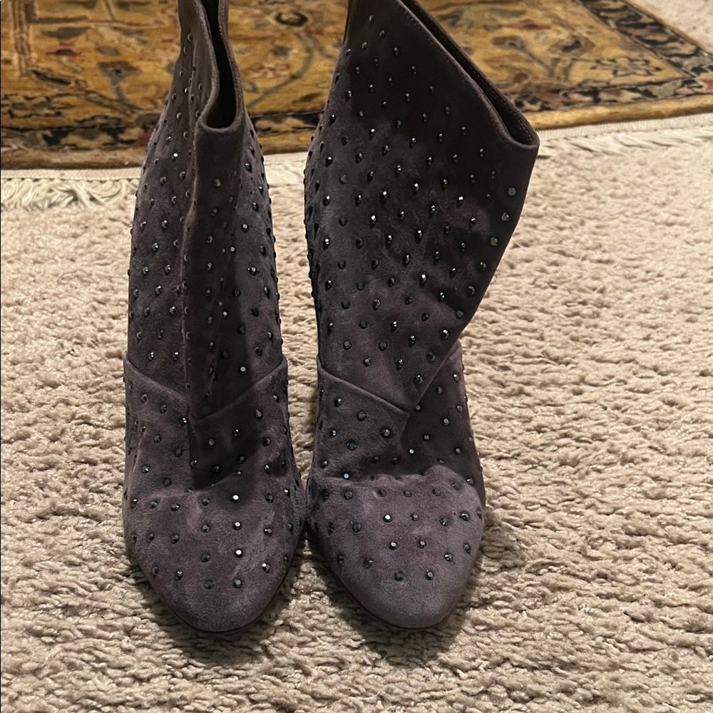 J. Crew Studded Gray Ankle Booties